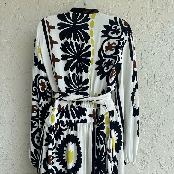 Zara Black, White, and Yellow Floral Maxi Dress or cover up - Picture 9 of 11